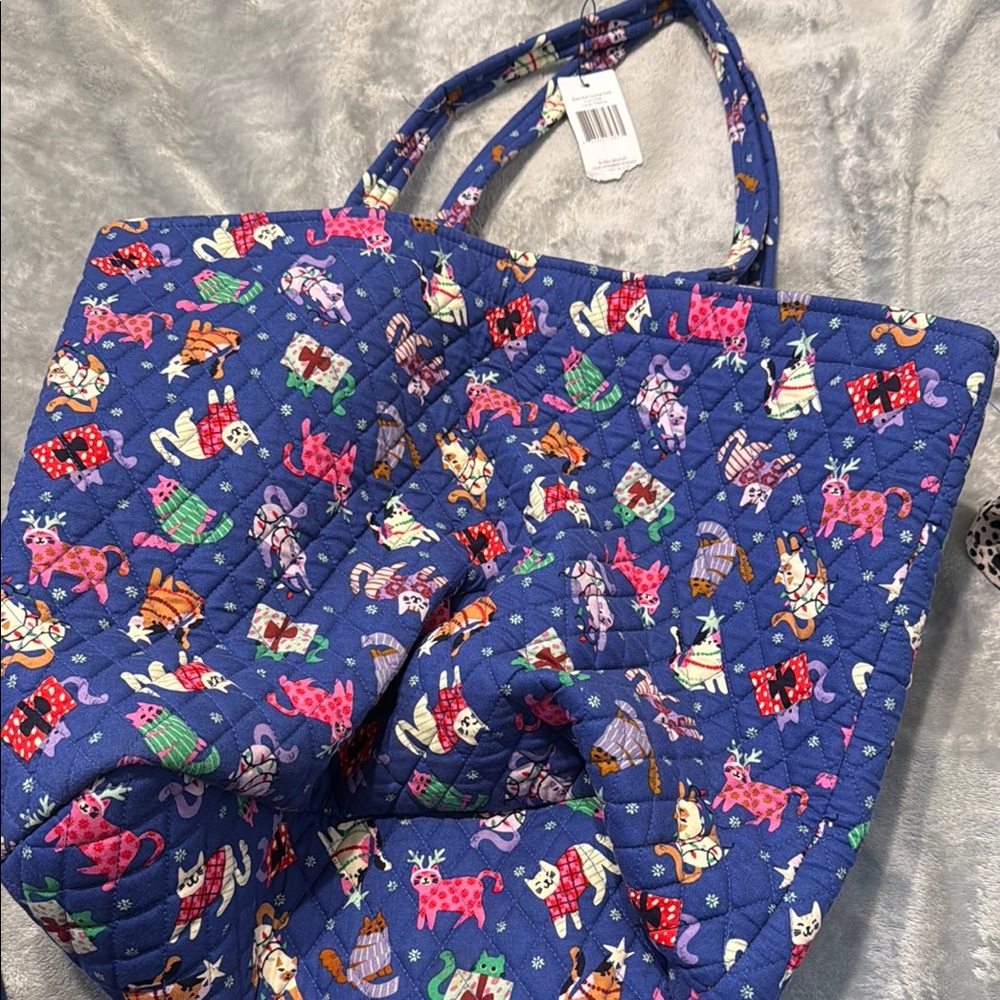 Vera Bradley Blue Cat Print Tote